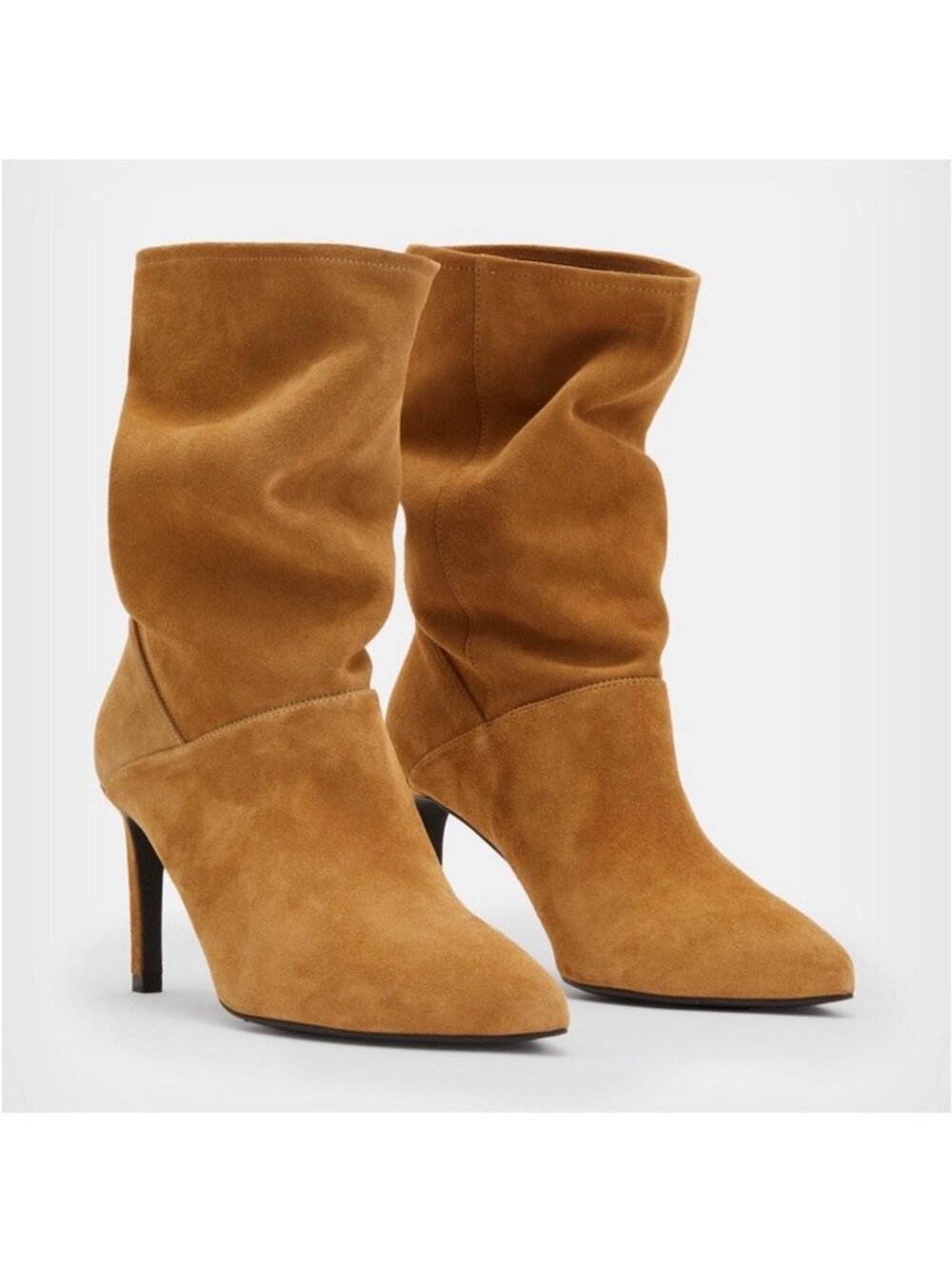 New All Saints Orlana Suede Boot Tan Suede Sz 10